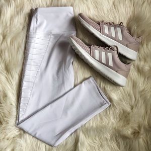 White moto athletic leggings